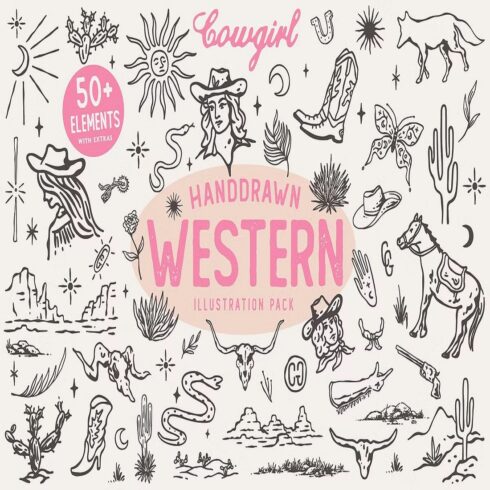 Western cowgirl illustration cover image.