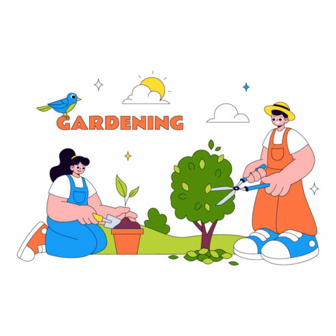 10 Gardening Vector Illustration cover image.