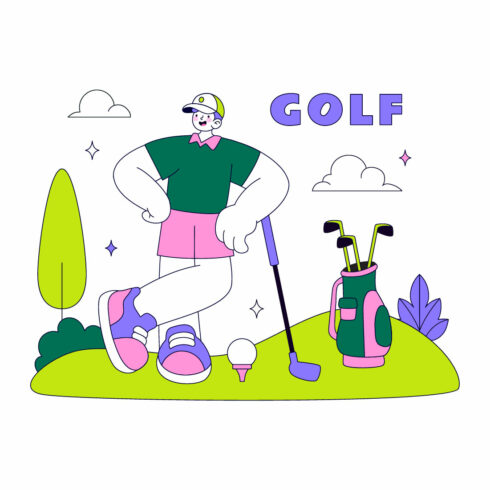 10 Golf Sport Vector Illustration cover image.