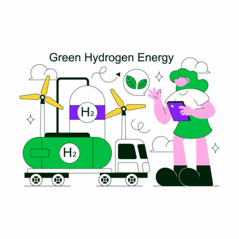 10 Green Hydrogen Energy Illustration cover image.
