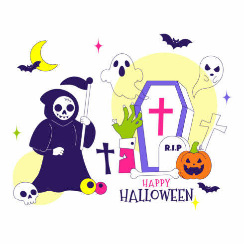 10 Halloween Festive Illustration cover image.