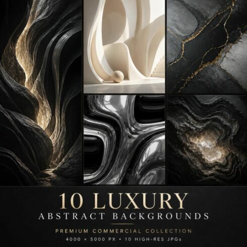 10 Luxury Abstract Backgrounds | High-Resolution Backgrounds for Branding, Social Media & Designers cover image.