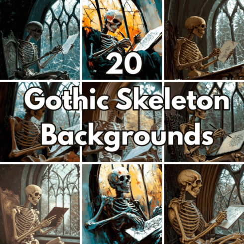 20 Gothic Skeleton Artist Backgrounds cover image.