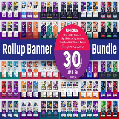 Mega Corporate Roll Up Banner Bundle | Professional Print-Ready Business Banner Templates cover image.