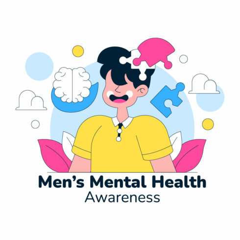 10 Men's Mental Health Awareness Illustration cover image.