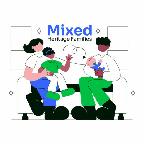 10 Mixed Heritage Families Illustration cover image.