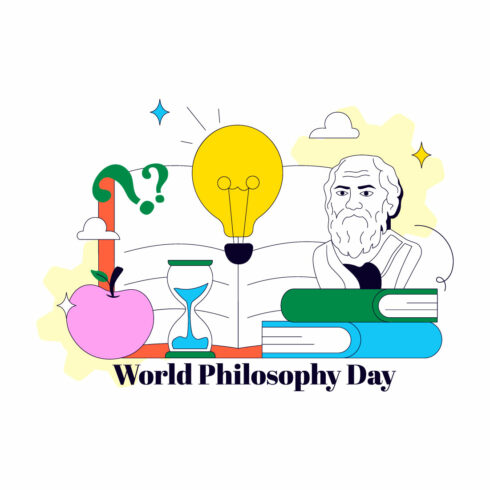 10 World Philosophy Day Vector Illustration cover image.