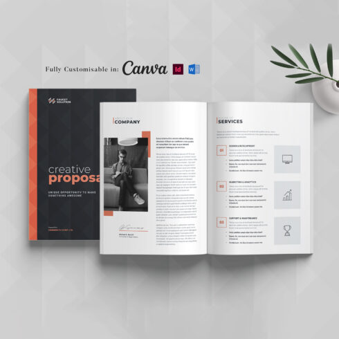 Business Proposal Template: Project Proposal, Case Study Brochure, Company Profile, Annual Report, Marketing Proposal Template (Editable in MS Word, Canva, InDesign) cover image.