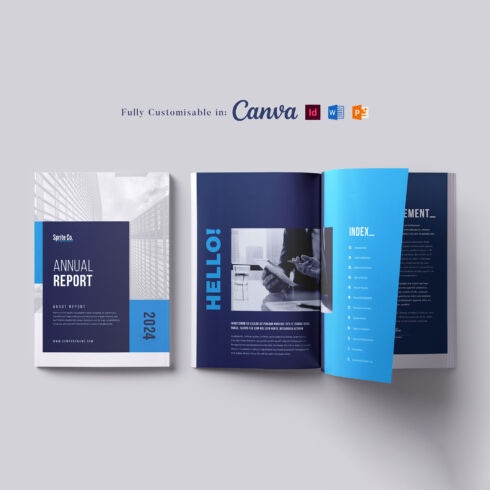 Annual Report Template: Project Report, Corporate Design, Business Brochure, Book Layout Template, Marketing Template, Project Presentation cover image.