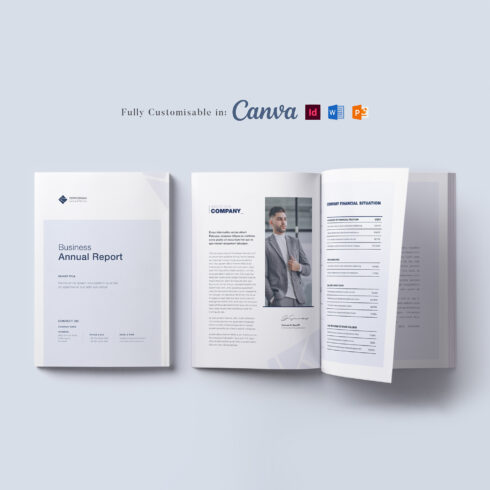 Annual Report Template: Project Report, Corporate Design, Business Brochure, Book Layout Template, Marketing Template, Project Presentation cover image.