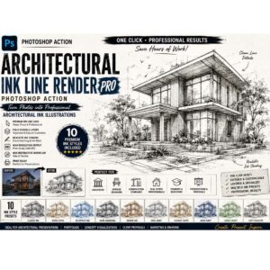 Architectural Ink Line Render Pro cover image.