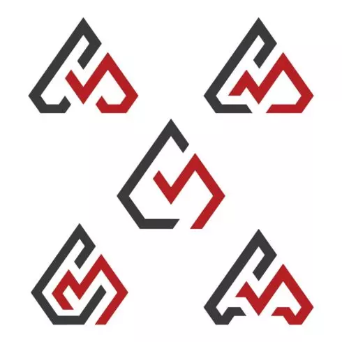 Letter CM Modern Diamond Shape Minimal Typography Branding Logo cover image.