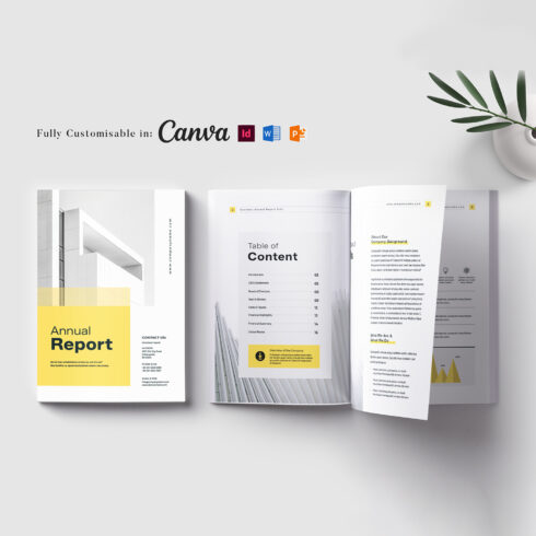 Annual Report Template: Project Report, Corporate Design, Business Brochure, Book Layout Template, Marketing Template, Project Presentation cover image.