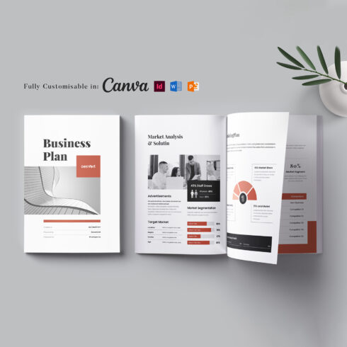 Business Planner Template: Marketing Plan Brochure, Business Planning Handbook, Marketing Strategy (Editable in MS Word, Canva, InDesign, PowerPoint) cover image.