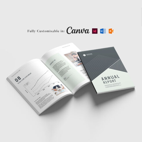 Annual Report Template: Project Report, Corporate Design, Business Brochure, Book Layout Template, Marketing Template, Project Presentation cover image.