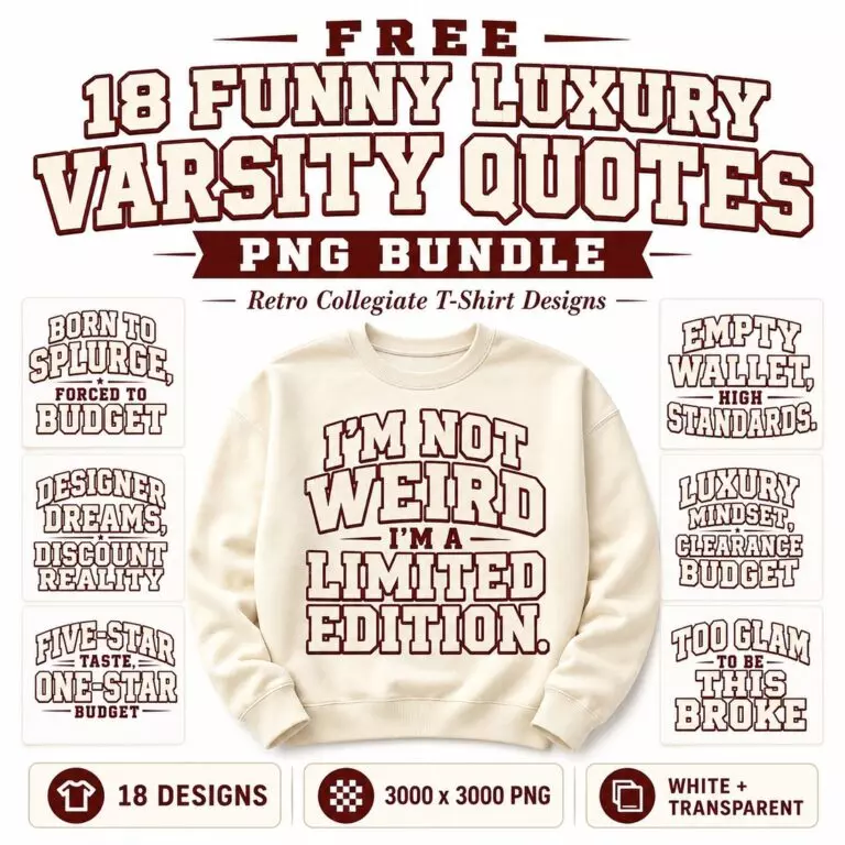 FREE Retro Sarcastic Quotes PNG Bundle — 18 Funny T-Shirt Sublimation Designs cover image.