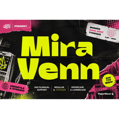 Mira Venn Chunky Sans Serif Font cover image.