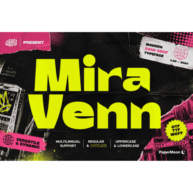 Mira Venn Chunky Sans Serif Font cover image.