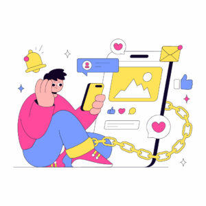 10 Social Media Addiction Illustration cover image.