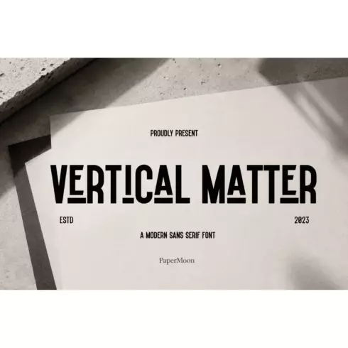 Vertical Matter - Sporty Sans Serif Font cover image.