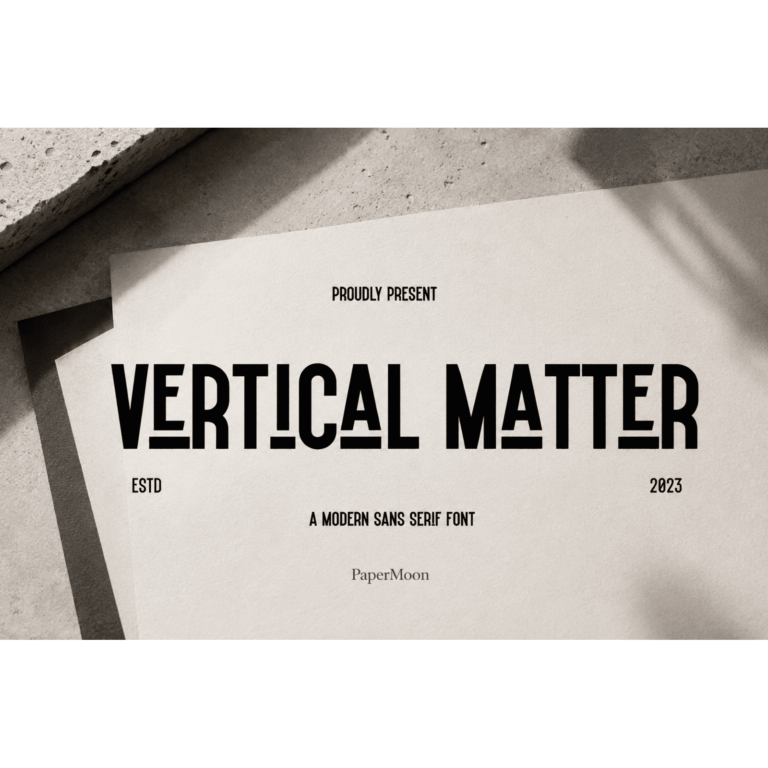 Vertical Matter - Sporty Sans Serif Font cover image.