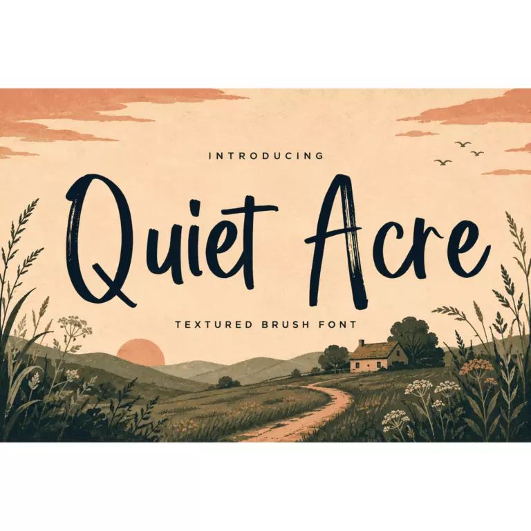Quiet Acre Textured Brush Font cover image.