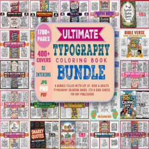 FREE Download: Ultimate Typography Coloring Book Bundle (1,700+ Pages & Commercial License!) cover image.