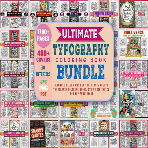 FREE Download: Ultimate Typography Coloring Book Bundle (1,700+ Pages & Commercial License!) cover image.