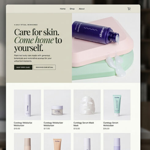 I Want to Sell Aster & Moss — Botanical Skincare & Body Care Shopify Storefront HTML Template cover image.