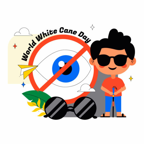 10 International White Cane Day Illustration cover image.