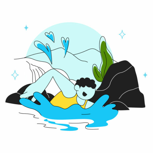 10 Wild Swimming Vector Illustration cover image.