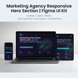 Marketing Agency Responsive Hero Section | Figma UI Kit cover image.