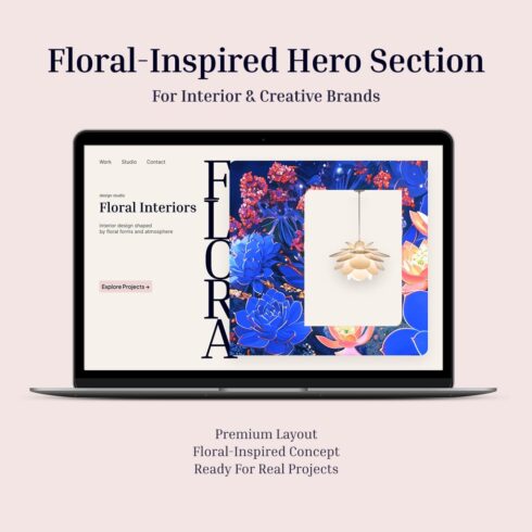 Floral & Botanical Website Hero Section | Figma Template cover image.