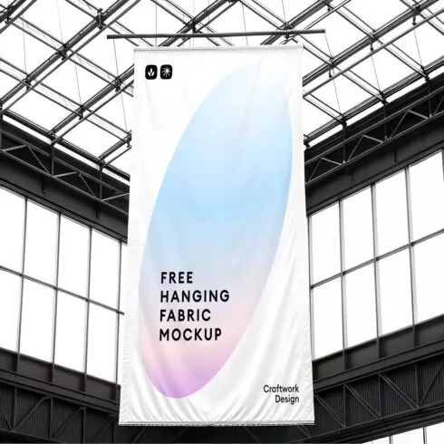 Realistic Indoor Fabric Banner Mockup - 4K Figma Template cover image.