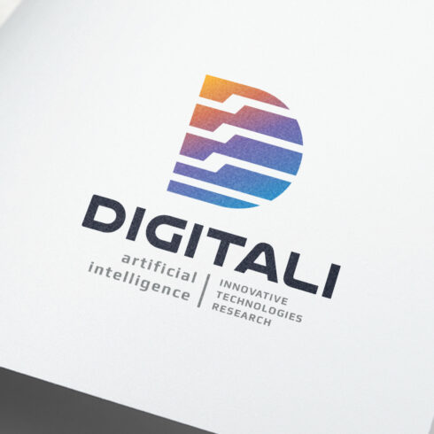 Striped Letter D Tech Logo cover image.