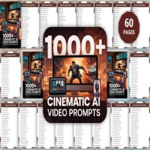 1000+ Cinematic AI Video Prompts for Midjourney, Runway & Sora (Free Download) cover image.