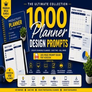 Free 1000+ AI Planner Prompts Bundle – Create & Sell Planners Fast cover image.