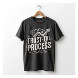Trust the process vintage T shirt design cover image.