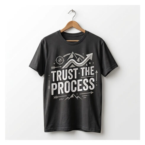 Trust the process vintage T shirt design cover image.
