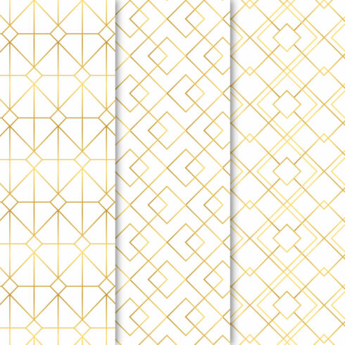 Luxury Gold Geometric Seamless Pattern – Modern Diamond Line Tile Design cover image.
