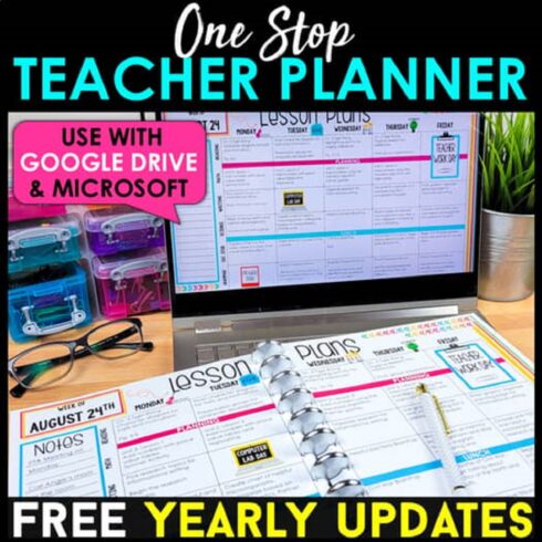 Ultimate Teacher Planner & Binder Covers | Gradebook, Attendance & Lesson Plans (2026-2027) cover image.
