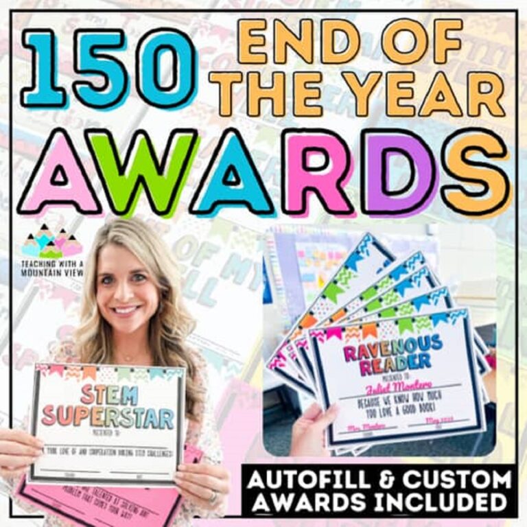 End of the Year Awards | Free 150+ Editable Student Certificates & Ceremony Guide cover image.