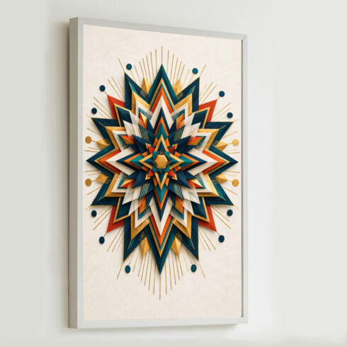 Abstract Geometric Wall Art – Modern Teal, Gold & Terracotta Art cover image.