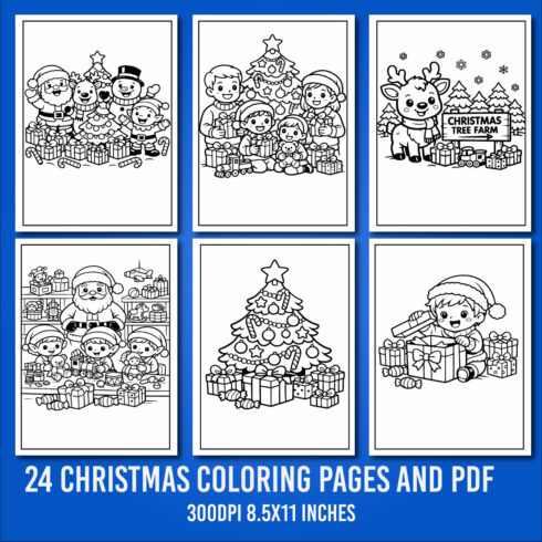 Christmas Coloring Pages for Kids Bundle cover image.