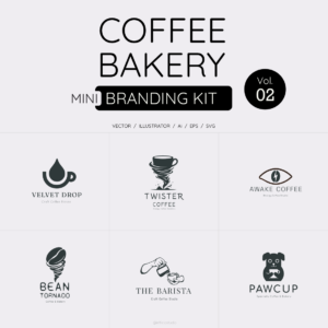 Coffee Shop Branding Kit Vol 02 — 18 Logos, Menu & Identity Templates cover image.