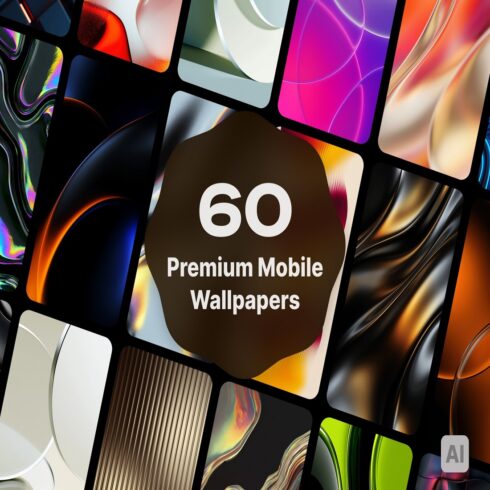 60 Premium Mobile Wallpapers Pack - Luxury AI-Generated Phone Backgrounds cover image.