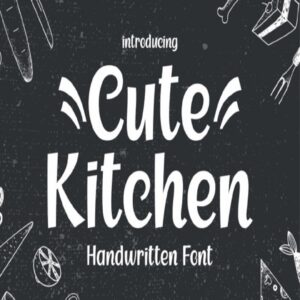 Cute Kitchen Font – Free Commercial Handwritten Script for Canva & Cricut cover image.
