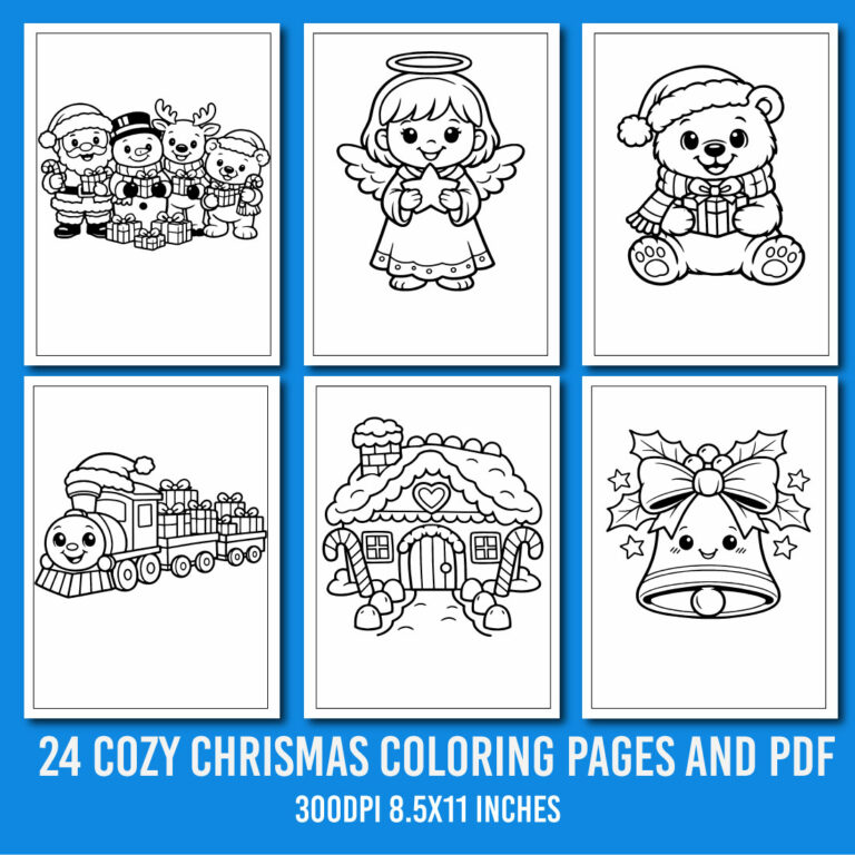 Cute Christmas Coloring Book for Kids cover image.