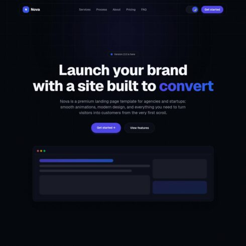 Nova - Agency Landing Page Template cover image.