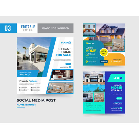 Home social media post template design cover image.